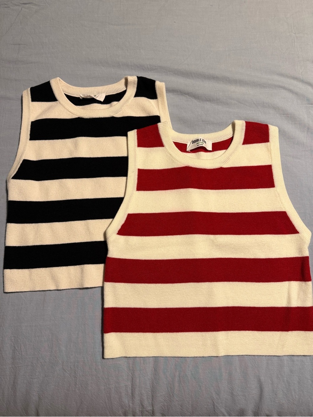 Double Zero Striped Tank Tops
